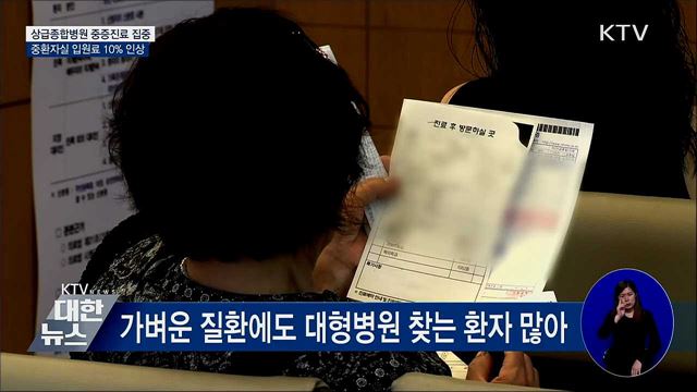 상급종합병원 중환자실 입원료 10% 인상