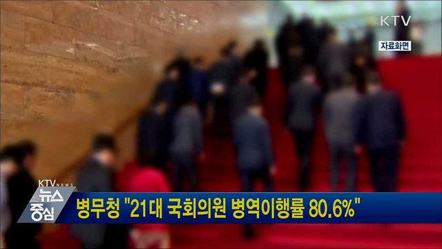 병무청 "21대 국회의원 병역이행률 80.6%"