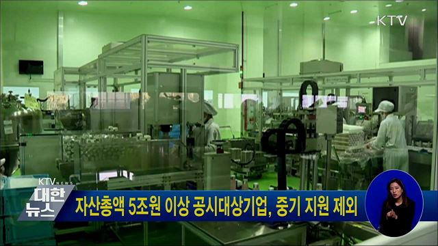 자산총액 5조원 이상 공시대상기업, 중기 지원 제외