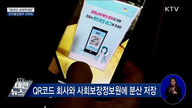 "QR코드 보여주세요"···전자출입명부 의무화 시행