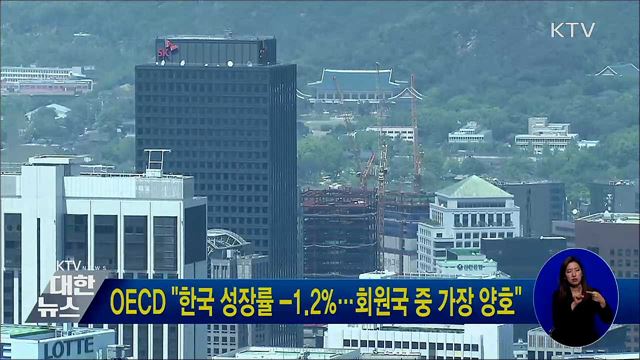 OECD "한국 성장률 -1.2%···회원국 중 가장 양호"