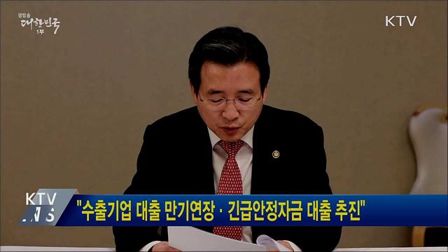 "수출기업 대출 만기연장·긴급안정자금 대출 추진"