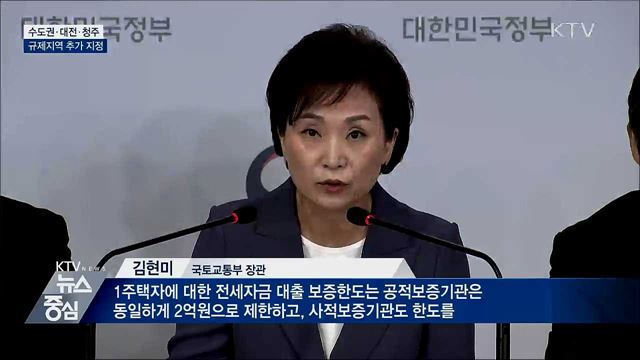 수도권·대전·청주 규제지역···"투기적 투자 차단"