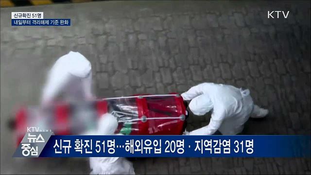 신규 확진 51명···내일부터 격리해제 기준 완화