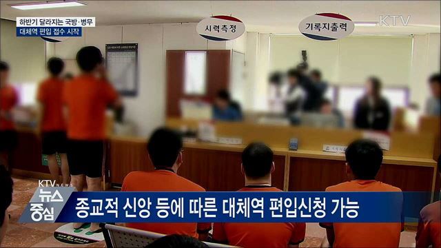 대체역 편입 접수···하반기 달라지는 국방·병무