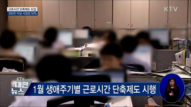 300인 이상 사업장 50% 근로시간 단축제도 도입