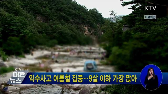 익수사고 여름철 집중···9살 이하 가장 많아