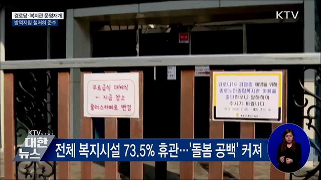 20일부터 경로당 등 사회복지시설 운영 재개