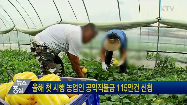 올해 첫 시행 농업인 공익직불금 115만건 신청