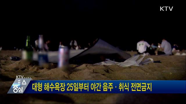 대형 해수욕장 25일부터 야간 음주·취식 전면금지