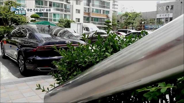 '후면 주차 금지' 표류···저층 주민과 화단 '몸살’