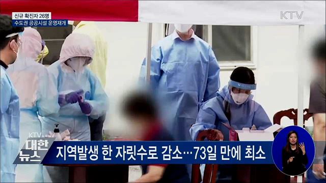 신규 확진 26명···수도권 공공시설 운영재개
