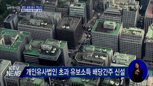 법인 과세 꼼수 막는다···배당소득세 미리 과세