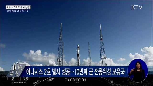 한국 최초 군 전용 위성 '아나시스 2호' 발사 성공