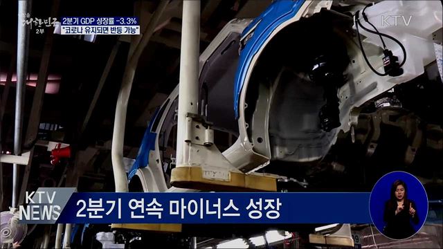 2분기 GDP 성장률 -3.3%···"3분기 반등 가능"