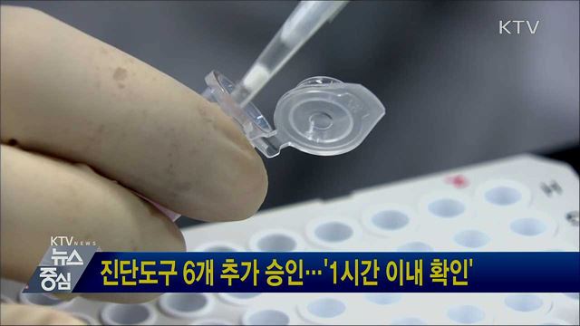 진단도구 6개 추가 승인···'1시간 이내 확인'