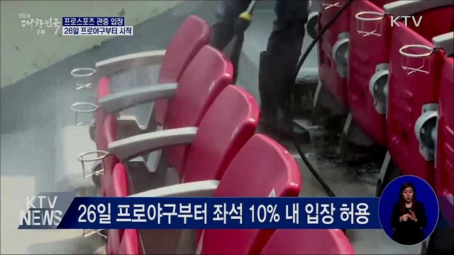 프로스포츠 관중입장 부분 재개···26일 야구부터