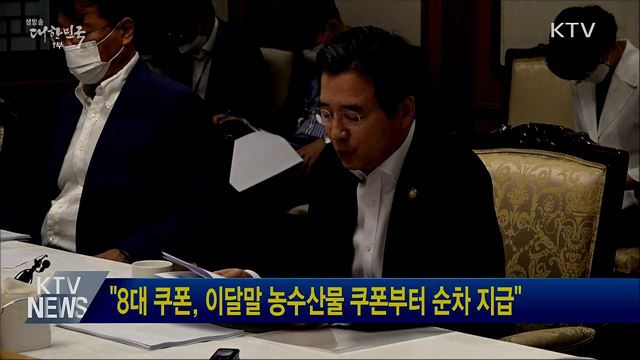 "8대 쿠폰, 이달말 농수산물 쿠폰부터 순차 지급"