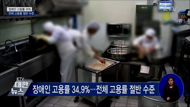장애인 고용률 35%···전체 고용률 절반 수준