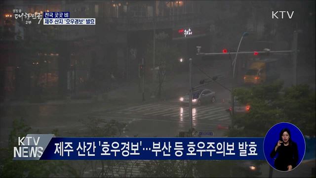 전국 곳곳 비···제주 산지 '호우경보' 발효