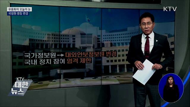 국정원 명칭 변경 [유용화의 오늘의 눈]