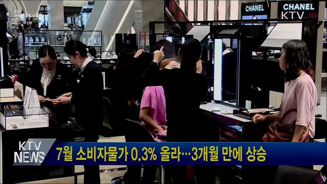 7월 소비자물가 0.3% 올라···3개월 만에 상승