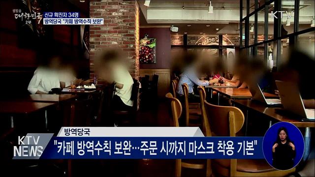 신규 확진 34명···"카페 방역수칙 보완"