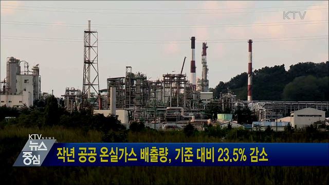 작년 공공 온실가스 배출량, 기준 대비 23.5% 감소