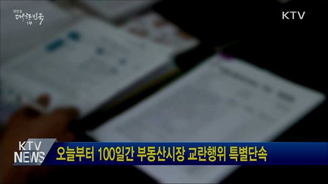 오늘부터 100일간 부동산시장 교란행위 특별단속