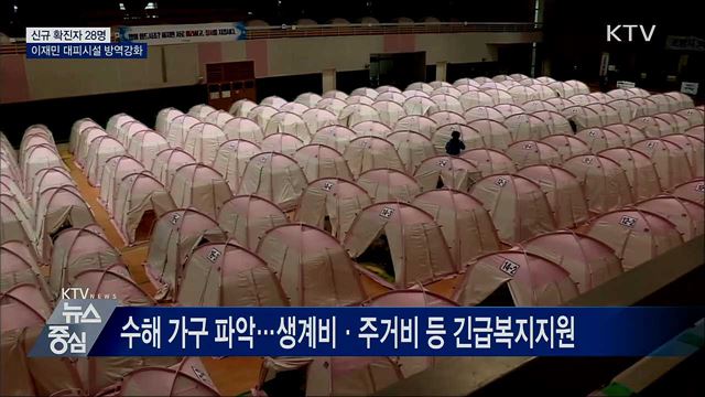신규 확진 28명···이재민 대피시설 방역강화