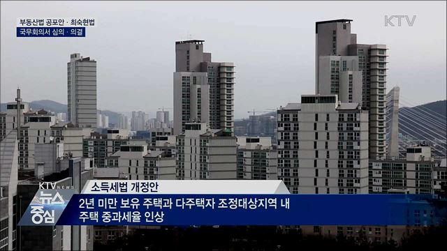 부동산법 공포안·최숙현법 국무회의 의결