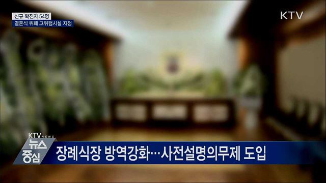 신규 확진 54명···결혼식 뷔페 고위험시설 지정