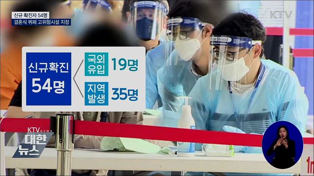 신규 확진 54명···결혼식 뷔페 고위험시설 지정