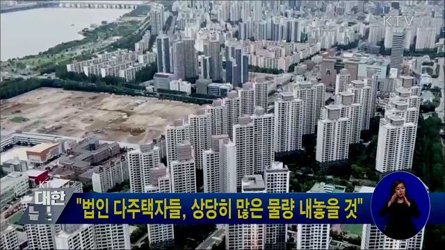 "법인 다주택자들, 상당히 많은 물량 내놓을 것"