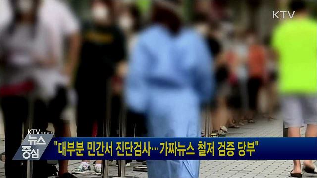 "대부분 민간서 진단검사···가짜뉴스 철저 검증 당부"