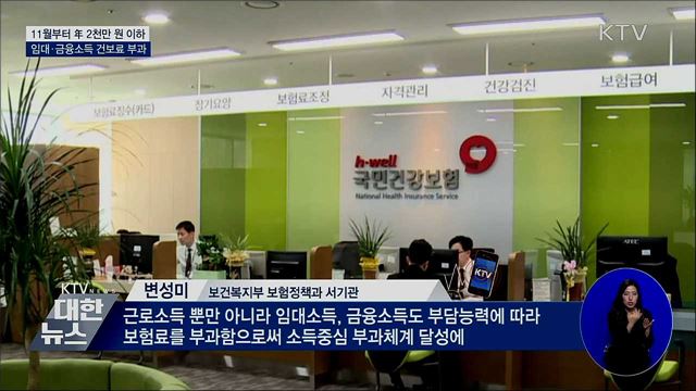 연 2천만 원 이하 임대·금융소득에도 건보료 부과