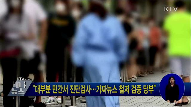 "대부분 민간서 진단검사···가짜뉴스 철저 검증 당부"