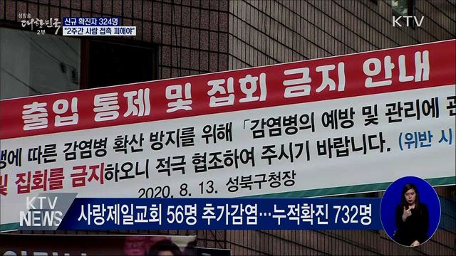 신규 확진 324명···"2주간 사람 접촉 피해야"