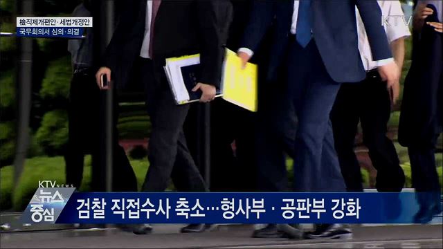 검찰직제개편안·세법개정안 국무회의 의결