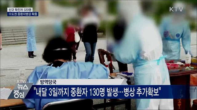 신규확진 320명···수도권 중환자병상 확충