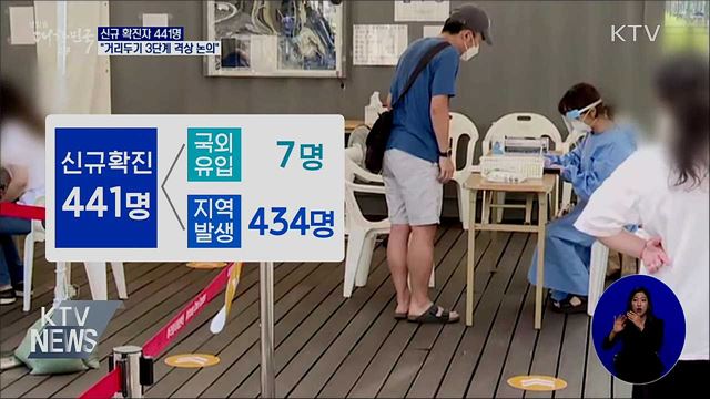 신규 441명···"3단계 격상 포함 모든 가능성 고려"