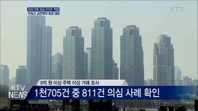 고가 주택거래서 불법 의심사례 811건 적발