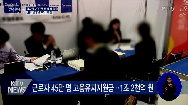 일자리 200만 개 유지·창출···'8조 6천억 원' 투입