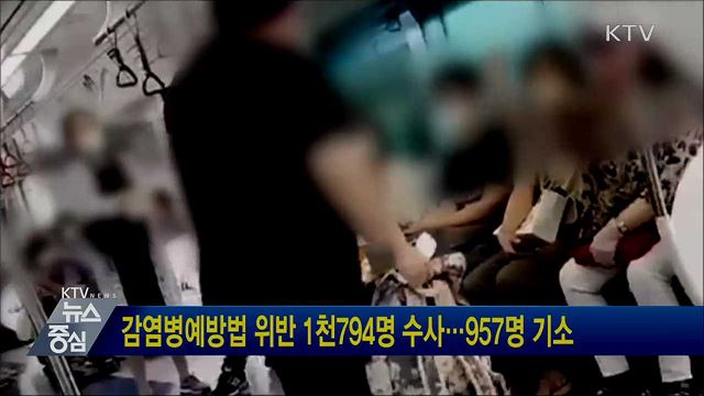 감염병예방법 위반 1천794명 수사···957명 기소