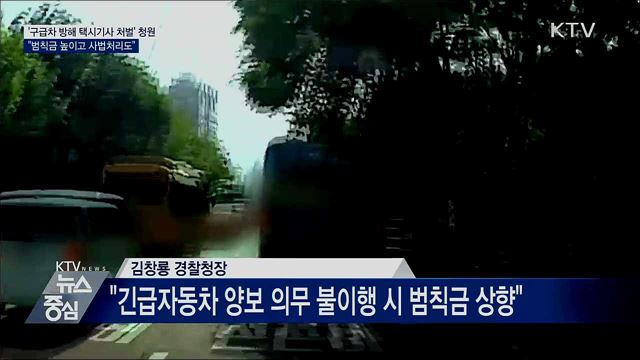 "구급차 고의 방해 시 범칙금 상향···사법처리도"