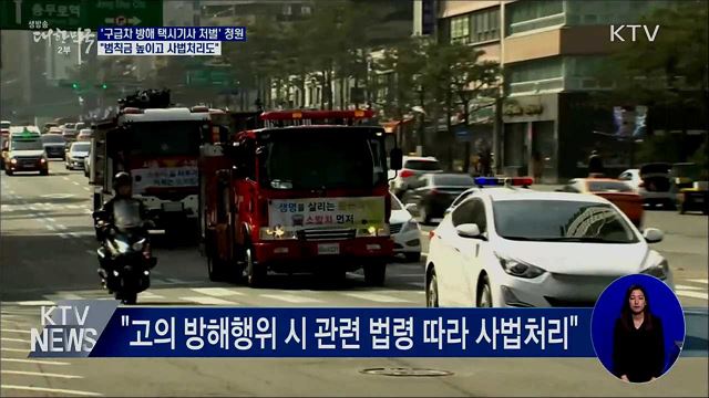 "구급차 고의 방해 시 범칙금 상향···사법처리도"