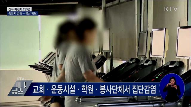 신규확진 235명···중환자 급증에 병상확충 '속도'