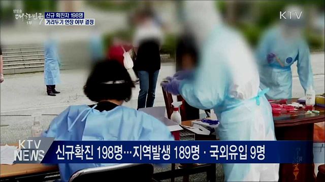 신규확진 198명···오늘 거리두기 연장여부 결정