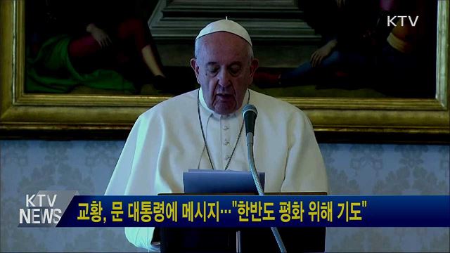 교황, 문 대통령에 메시지···"한반도 평화 위해 기도"