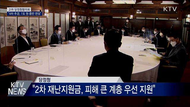 당정청 "4차 추경 편성 합의···7조 원 중반 규모"